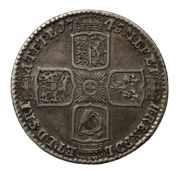 George the second silver lima shilling 1745