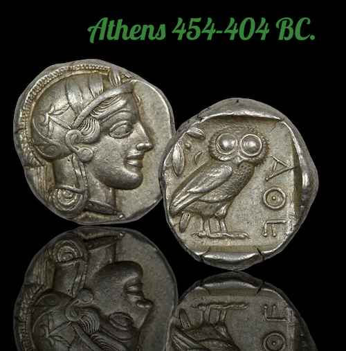 Ancient greek tetradrachm athens owl