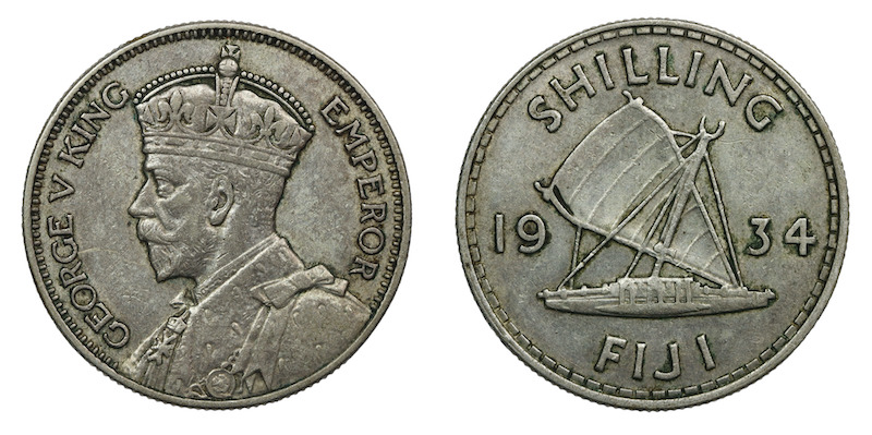 Fiji shilling 1934 king george fifth