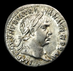 Trajan silver denarius struck at rome quality portrait