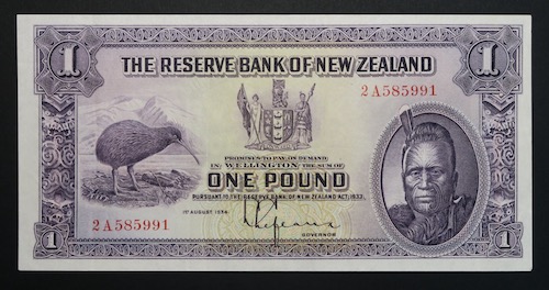 One pound banknote 1934 New Zealand