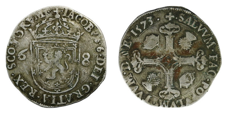 Scotland james the sixth base silver half merk 1573