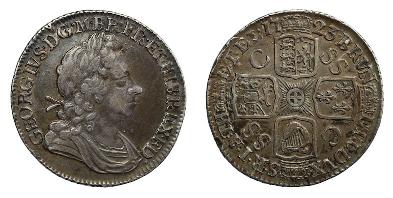 Great britain milled silver shilling 1723