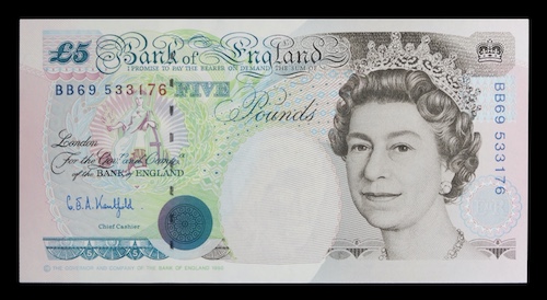 English quuen elizabeth banknotes